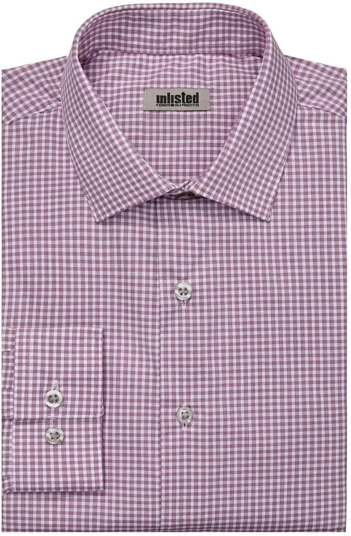 Kenneth Cole Men's Dress Shirt Slim Fit Checks and Stripes (Patterned)