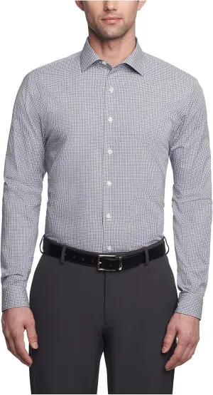 Kenneth Cole Men's Slim Fit Checks and Stripes (Patterned) Dress Shirt - Amazon Exclusive