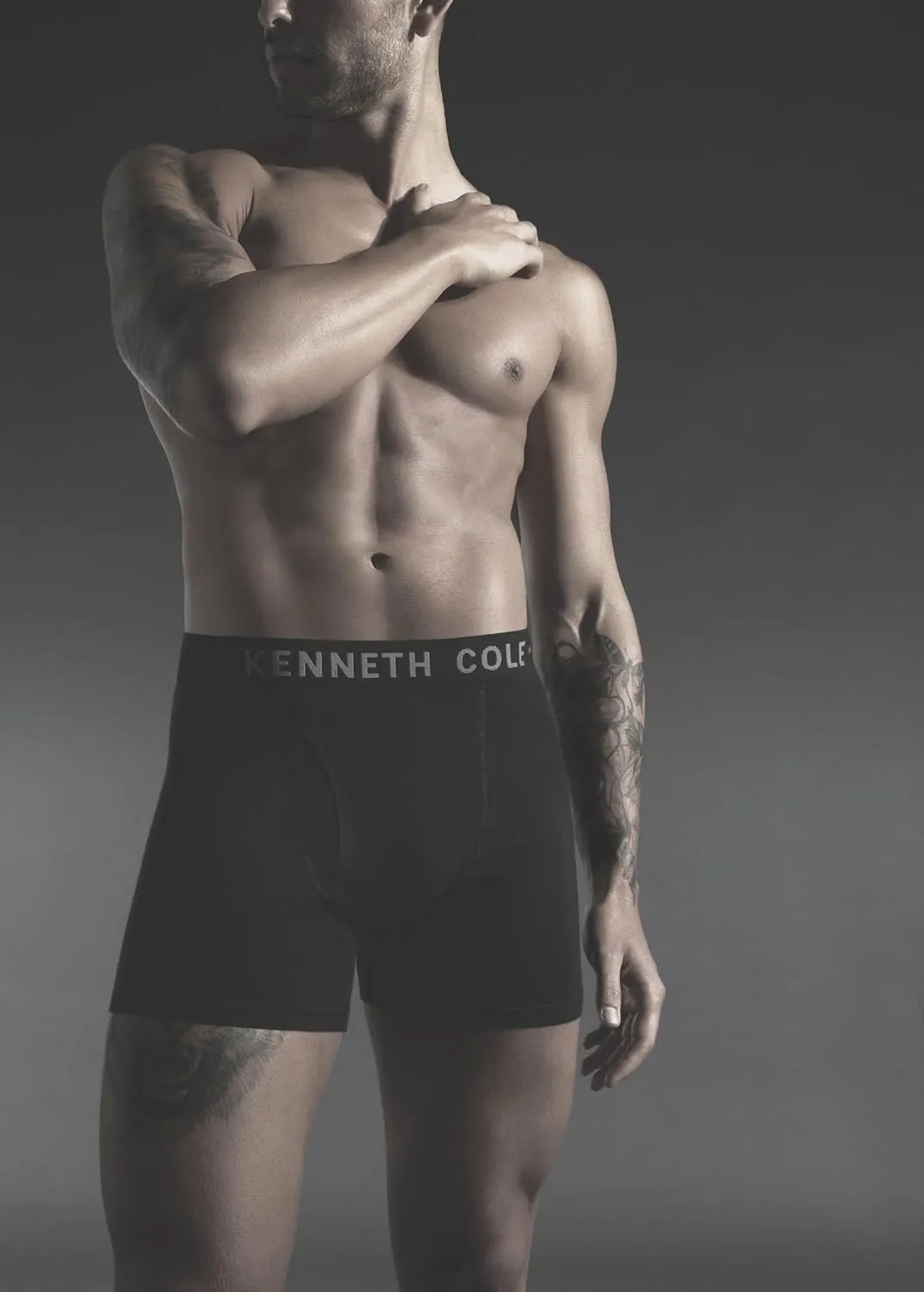 Kenneth Cole Men's Underwear - Cotton Stretch Boxer Briefs with Pouch - 3 Pack Classic Multipack Boxer Briefs for Men (S-XL)