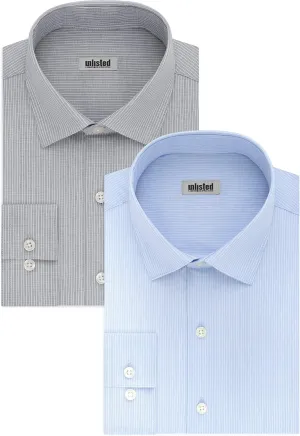 Kenneth Cole Unlisted Men's Dress Shirt Slim Fit Checks and Stripes (Patterned)