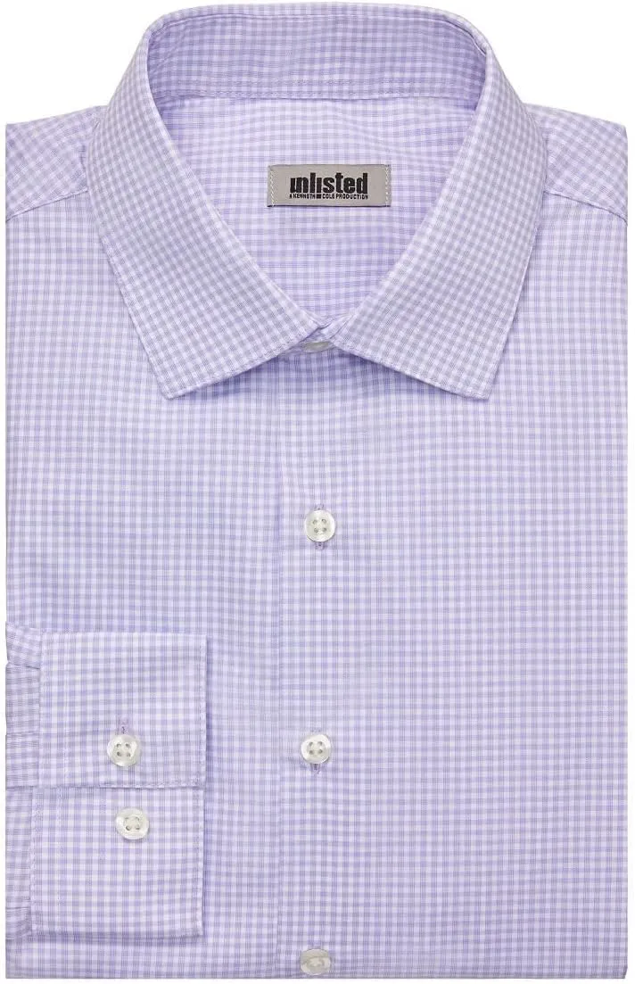 Kenneth Cole Unlisted Men's Slim Fit Checks and Stripes (Patterned) Dress Shirt - Amazon Exclusive