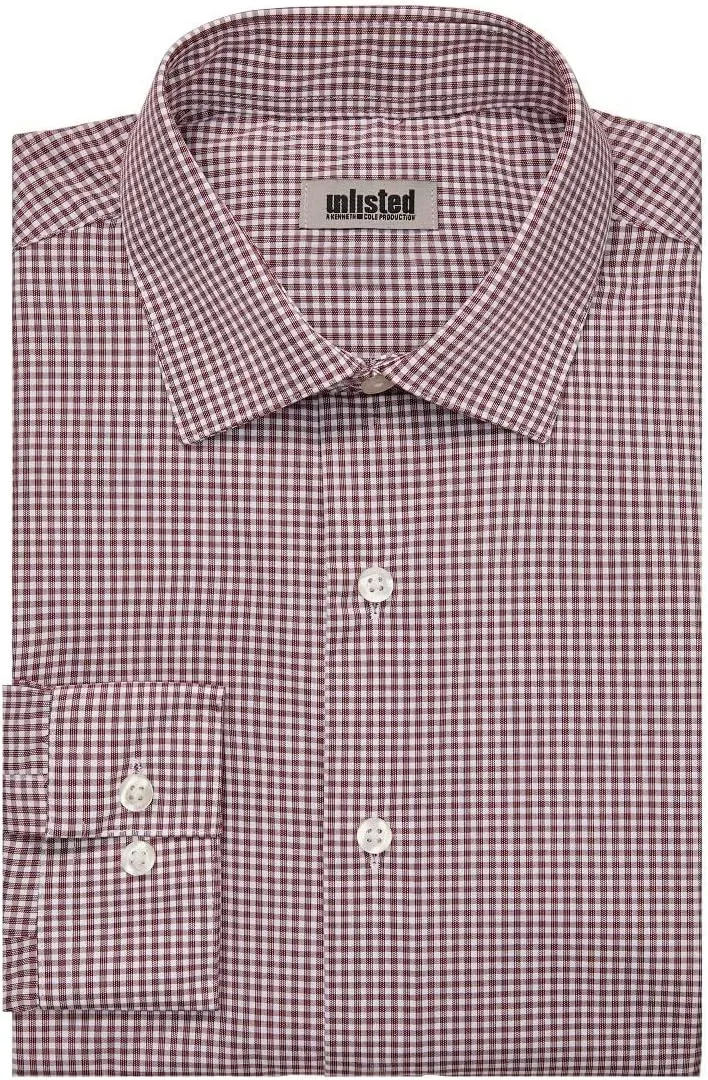 Kenneth Cole Unlisted Men's Slim Fit Checks and Stripes (Patterned) Dress Shirt - Amazon Exclusive