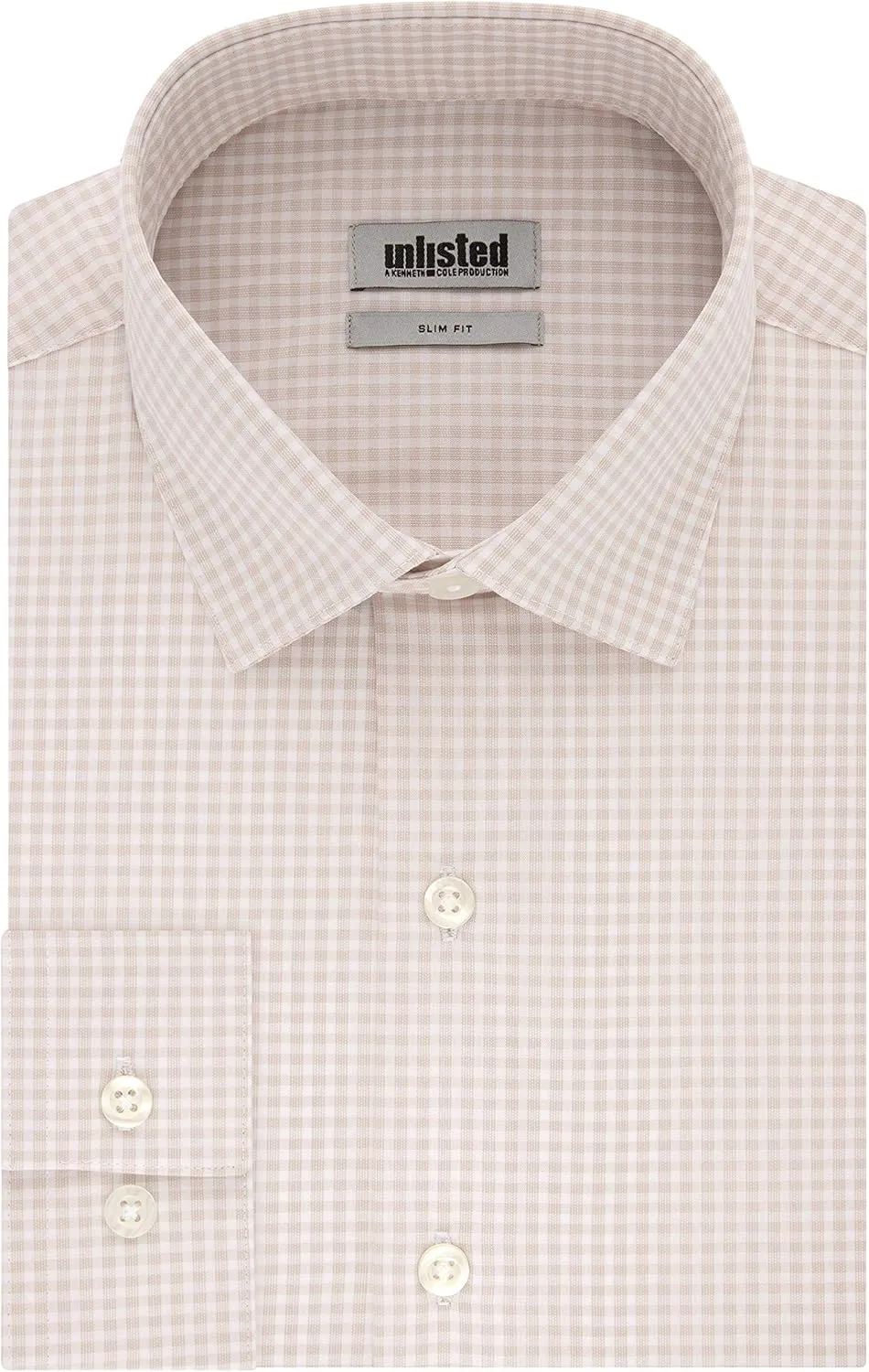 Kenneth Cole Unlisted Men's Slim Fit Checks and Stripes (Patterned) Dress Shirt - Amazon Exclusive