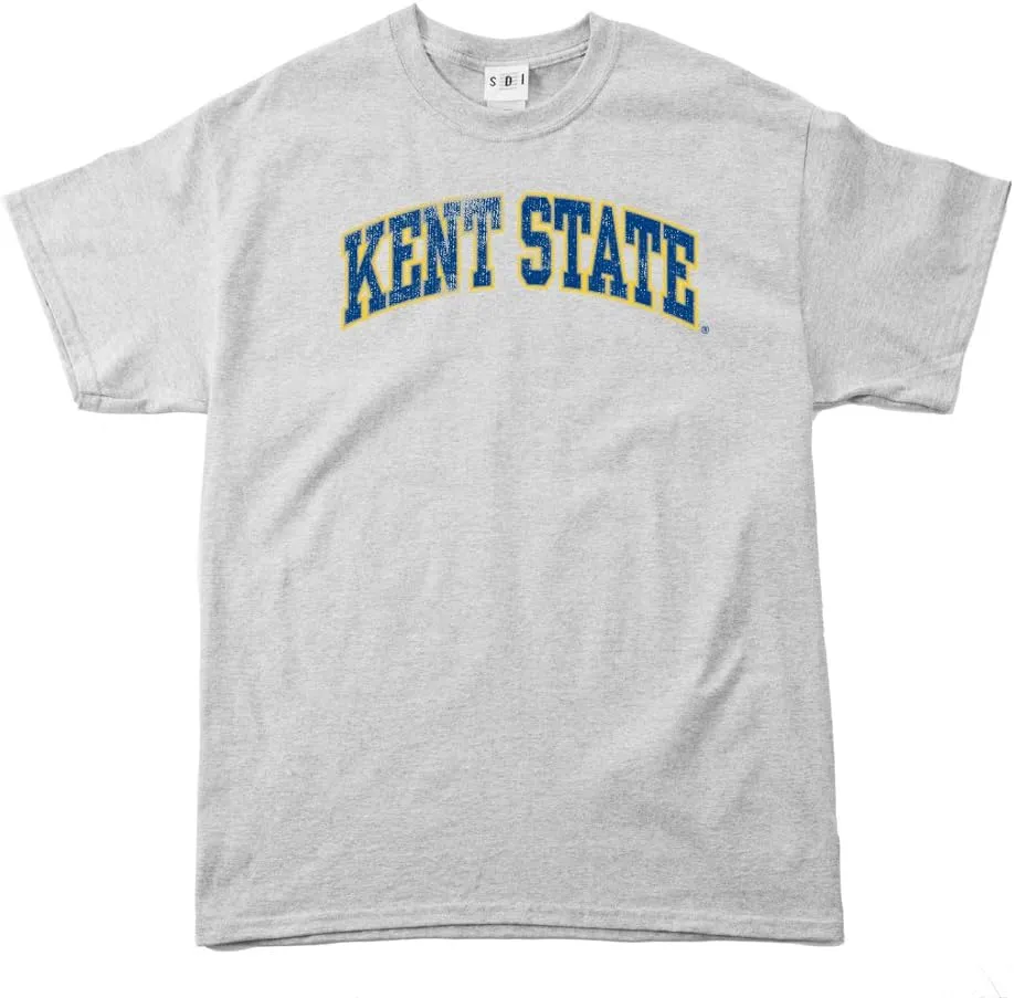 Kent State Golden Flashes 100-Percent Pre-Shrunk Vintage Arch College Short Sleeve Tee, Medium, Sport Grey