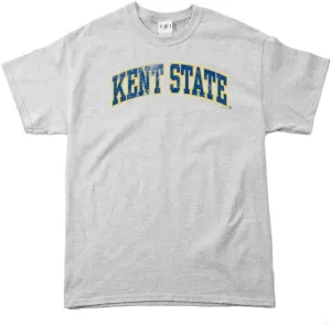 Kent State Golden Flashes 100-Percent Pre-Shrunk Vintage Arch College Short Sleeve Tee, Medium, Sport Grey