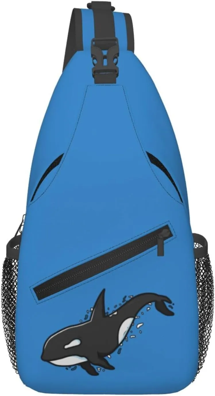 Killer Whale Crossbody Bags For Women Men Chest Backpack Gym Shoulder Bag Travel Outdoor Sports Casual Crossbody Bags