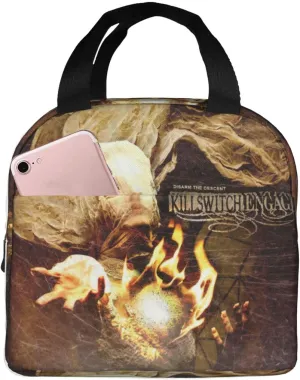 Killswitch Rock Band Engage Insulated Lunch Bags Reusable Lunch Tote Bag Lunch Container Meal Holder with Front Pocket Lightweight Handbag Lunch Zipper Cooler Bag for Gym