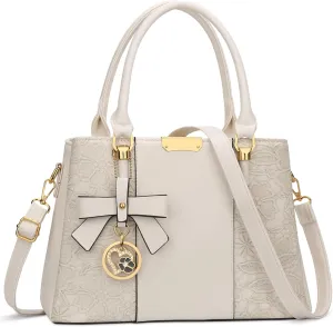 KKXIU 3 Zippered Compartments Purses and Handbags for Women Top Handle Satchel Shoulder Ladies Bags