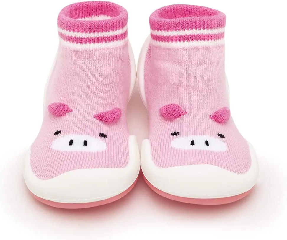 Komuello Animal Toddler Shoes, Breathable, Washable, Non-Slip, Secure Fit, Cotton Socks with Air Pocket Cushion for Indoor and Outdoor Use, Unisex Toddler Shoes for Boys and Girls