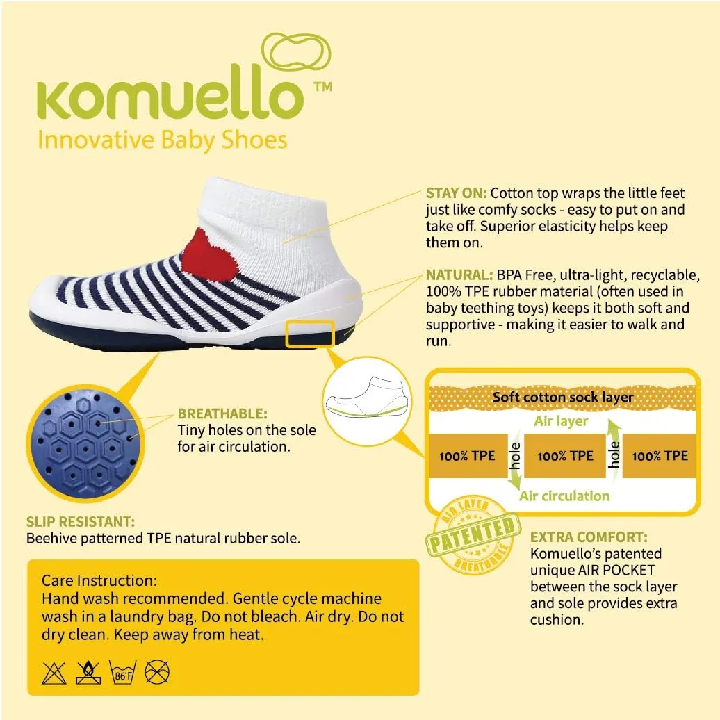 Komuello Animal Toddler Shoes, Breathable, Washable, Non-Slip, Secure Fit, Cotton Socks with Air Pocket Cushion for Indoor and Outdoor Use, Unisex Toddler Shoes for Boys and Girls