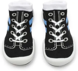 Komuello Baby and Toddler Shoes, Pull Up First Walker, Non Slip Bottom, Soft Cotton, Premium Sock Shoes - Walker