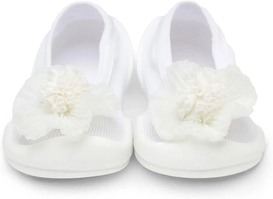 Komuello Toddler Girl Shoes, Premium Materials, Breathable, Washable, Non-Slip, Stay-On, Cotton Socks with Air Pocket Cushion for Indoor and Outdoor - BPA Free Toddler Shoes for Girls