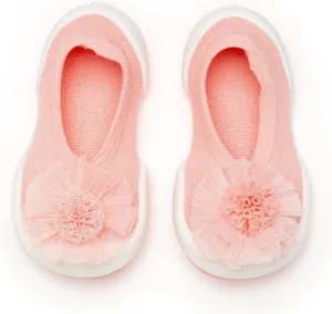 Komuello Toddler Girl Shoes, Premium Materials, Breathable, Washable, Non-Slip, Stay-On, Cotton Socks with Air Pocket Cushion for Indoor and Outdoor - BPA Free Toddler Shoes for Girls