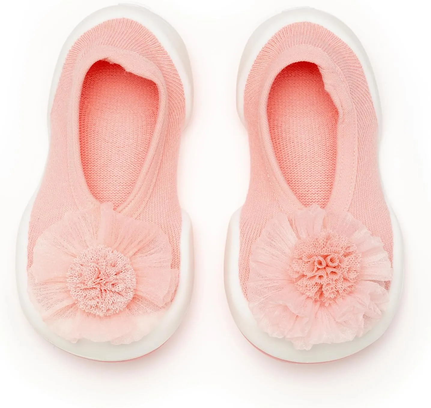 Komuello Toddler Girl Shoes, Premium Materials, Breathable, Washable, Non-Slip, Stay-On, Cotton Socks with Air Pocket Cushion for Indoor and Outdoor - BPA Free Toddler Shoes for Girls