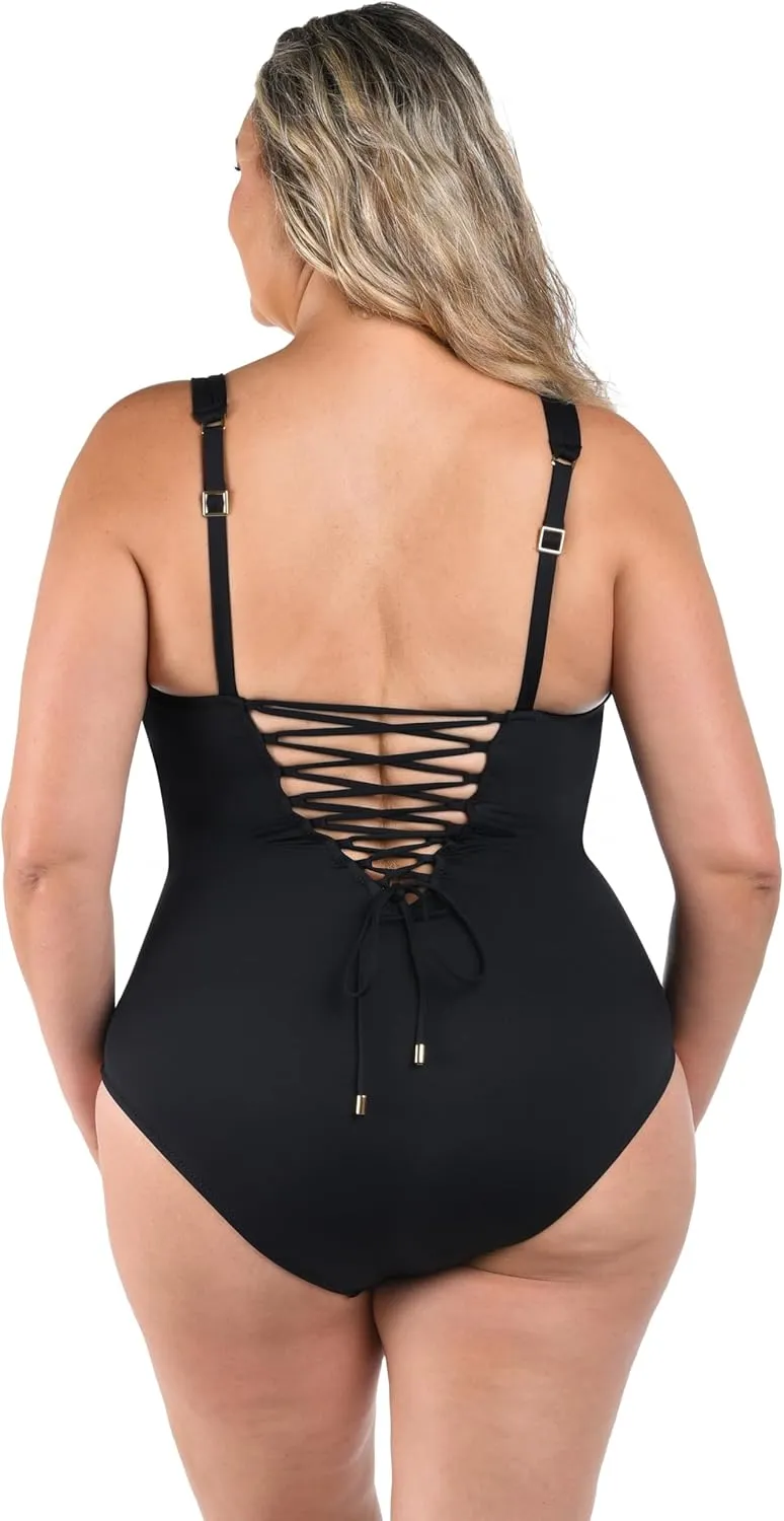 La Blanca Women's Over The Shoulder One Piece Swimsuit