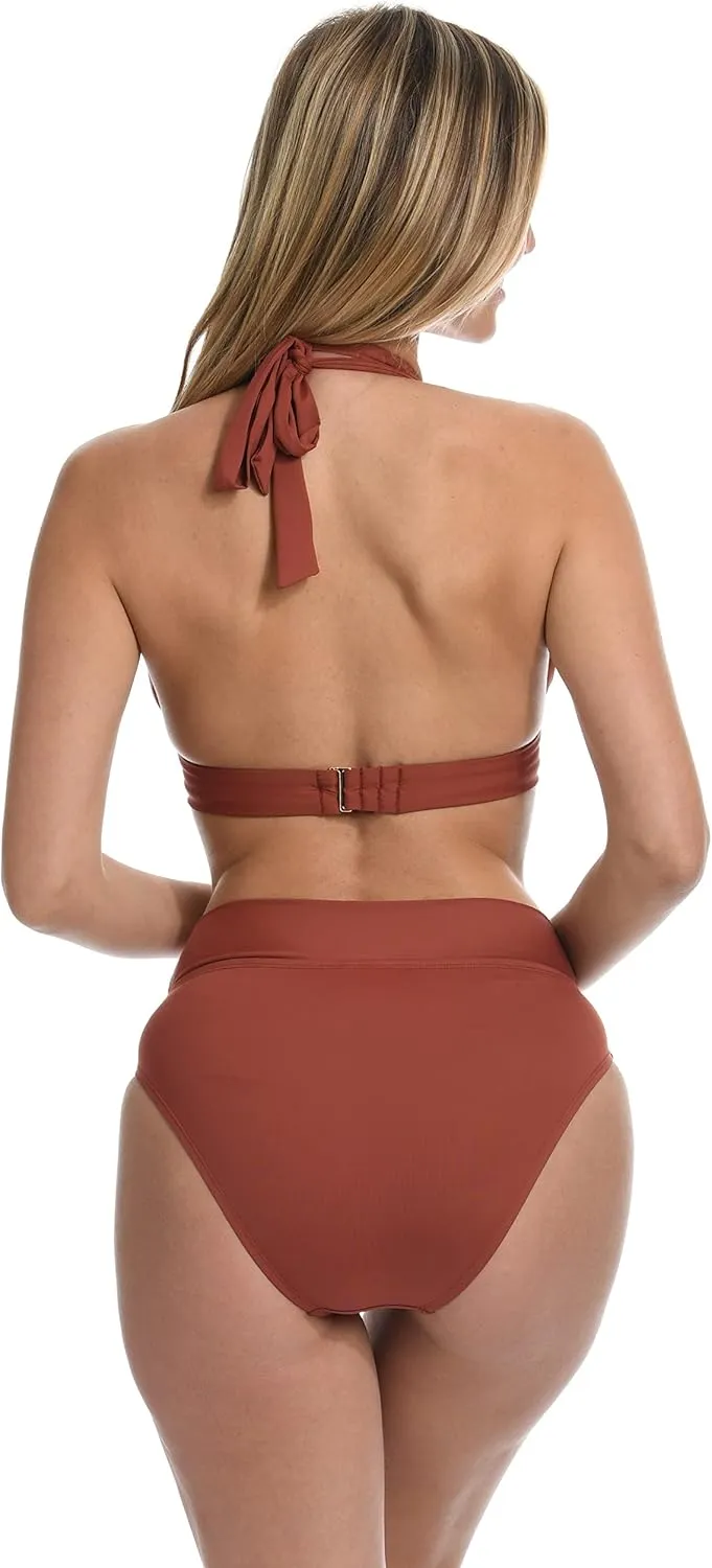 La Blanca Women's Standard Island Goddess Halter Bikini Swimsuit Top