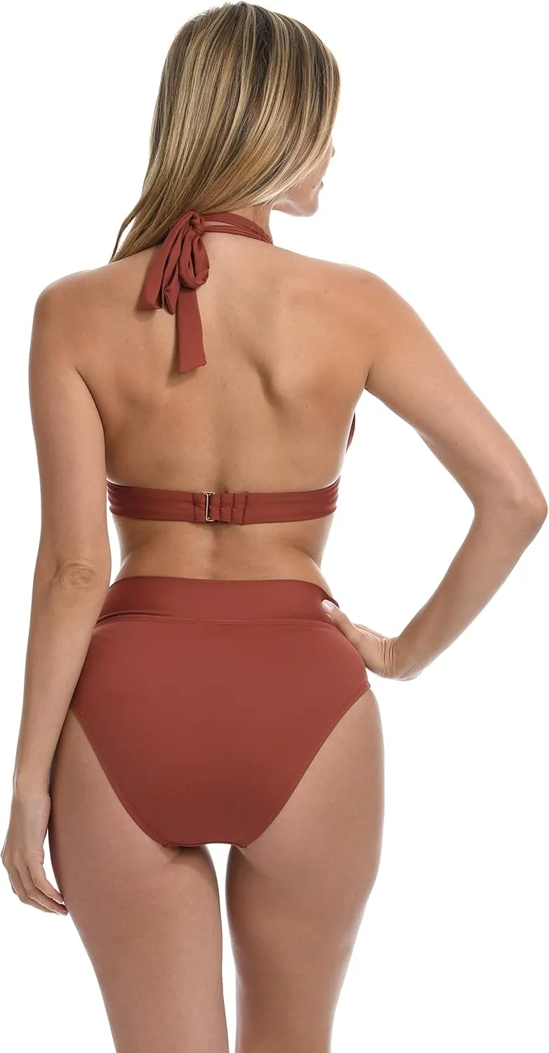 La Blanca Women's Standard Island Goddess Halter Bikini Swimsuit Top