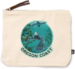 Lantern Press Oregon Coast Leopard Shark, 100% Cotton Zipper Pouch, Travel Accessory, Go Bag