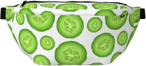 Large Fanny Packs for Women Men Cross Body - green Cucumber slices Travel Crossbody Bags for Women Trendy, Belt Bag for Women Men Crossbody, Waist Bag for Women With Adjustable Strap