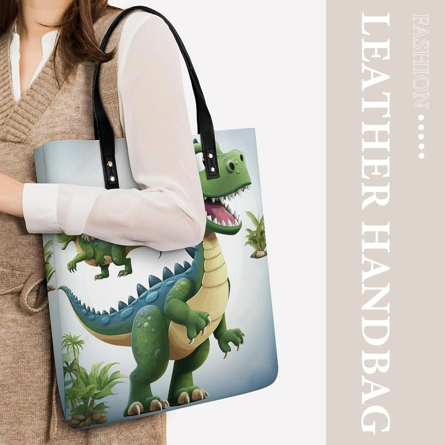 Leather Handbag for Women Tote Bag with Magnetic Buckle Xmas Snowman Crossbody Bag Shoulder Bag