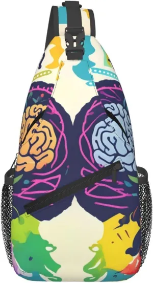 Left and Right Brain Advantage Foldie Crossbody Bag - Anti Theft Crossbody Bags and Small Sling Bags for Men and Women