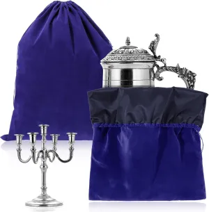 LEIFIDE 2 Pcs Large Size Silver Storage Bags Anti Tarnish Cloth Bags Jewelry Drawstring Pouch Cloth for Gift Watch Silverware Flatware Bracelet(30" X 24",Royal Blue)