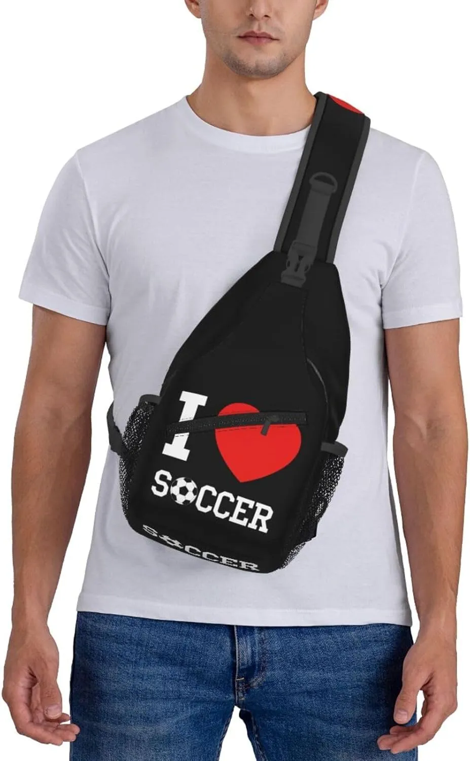 Leopard Game Day Soccer Football Crossbody Bag Adjustable Sling Bag Casual Chest Bags Travel Shoulder Backpack