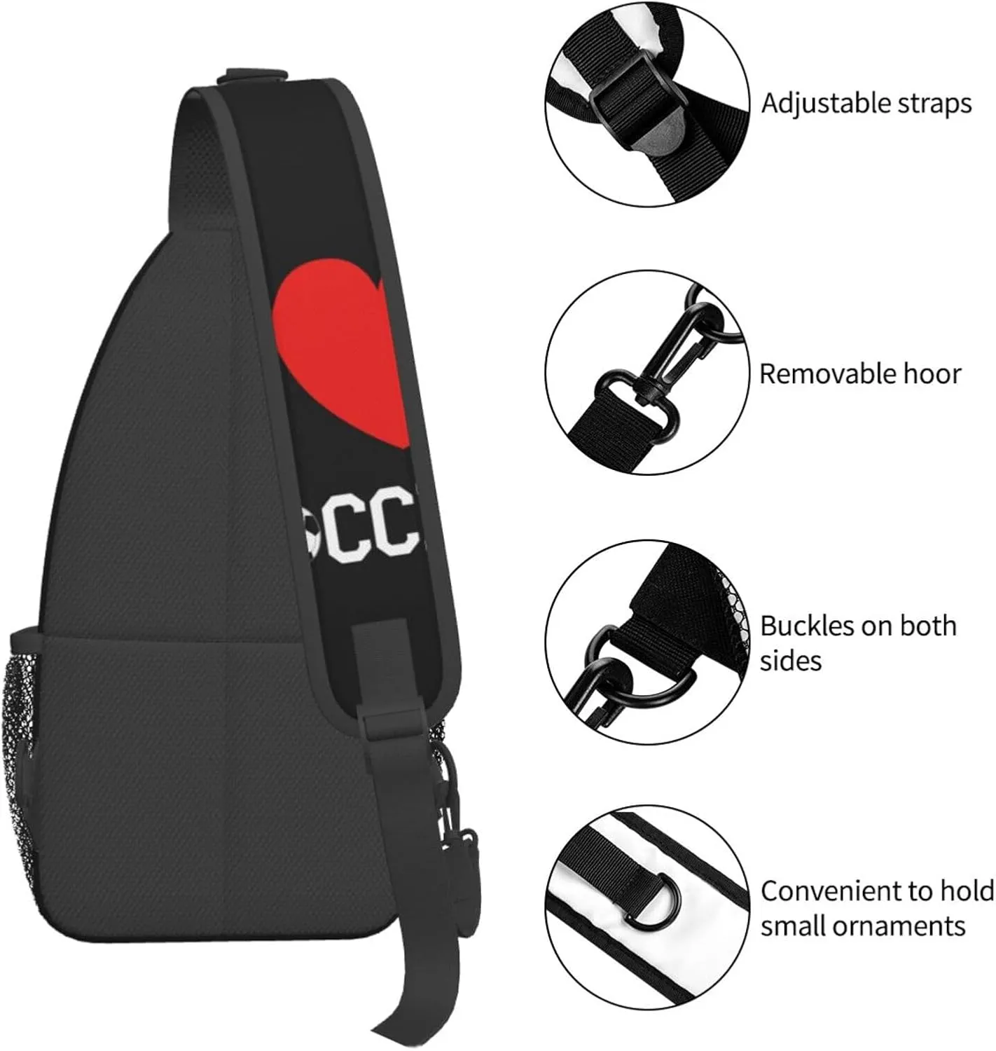Leopard Game Day Soccer Football Crossbody Bag Adjustable Sling Bag Casual Chest Bags Travel Shoulder Backpack