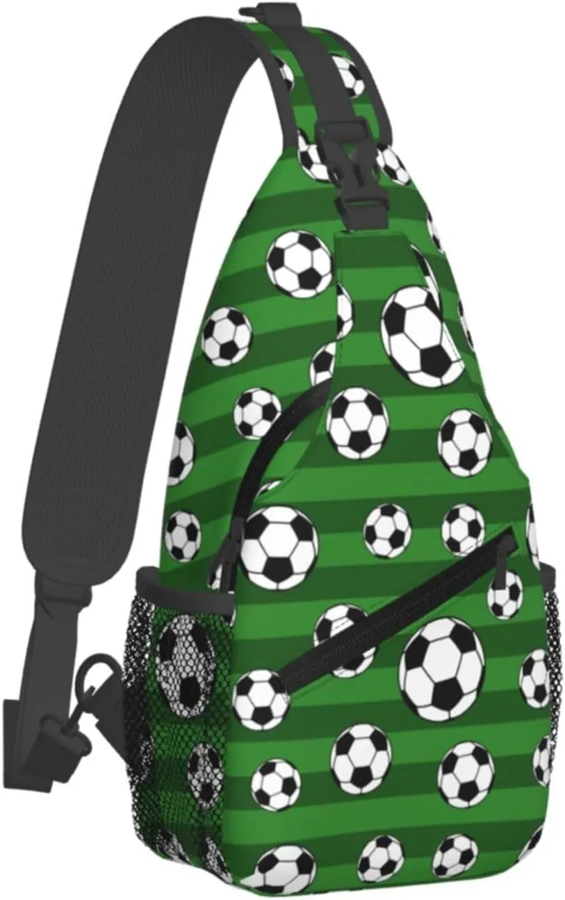 Leopard Game Day Soccer Football Crossbody Bag Adjustable Sling Bag Casual Chest Bags Travel Shoulder Backpack
