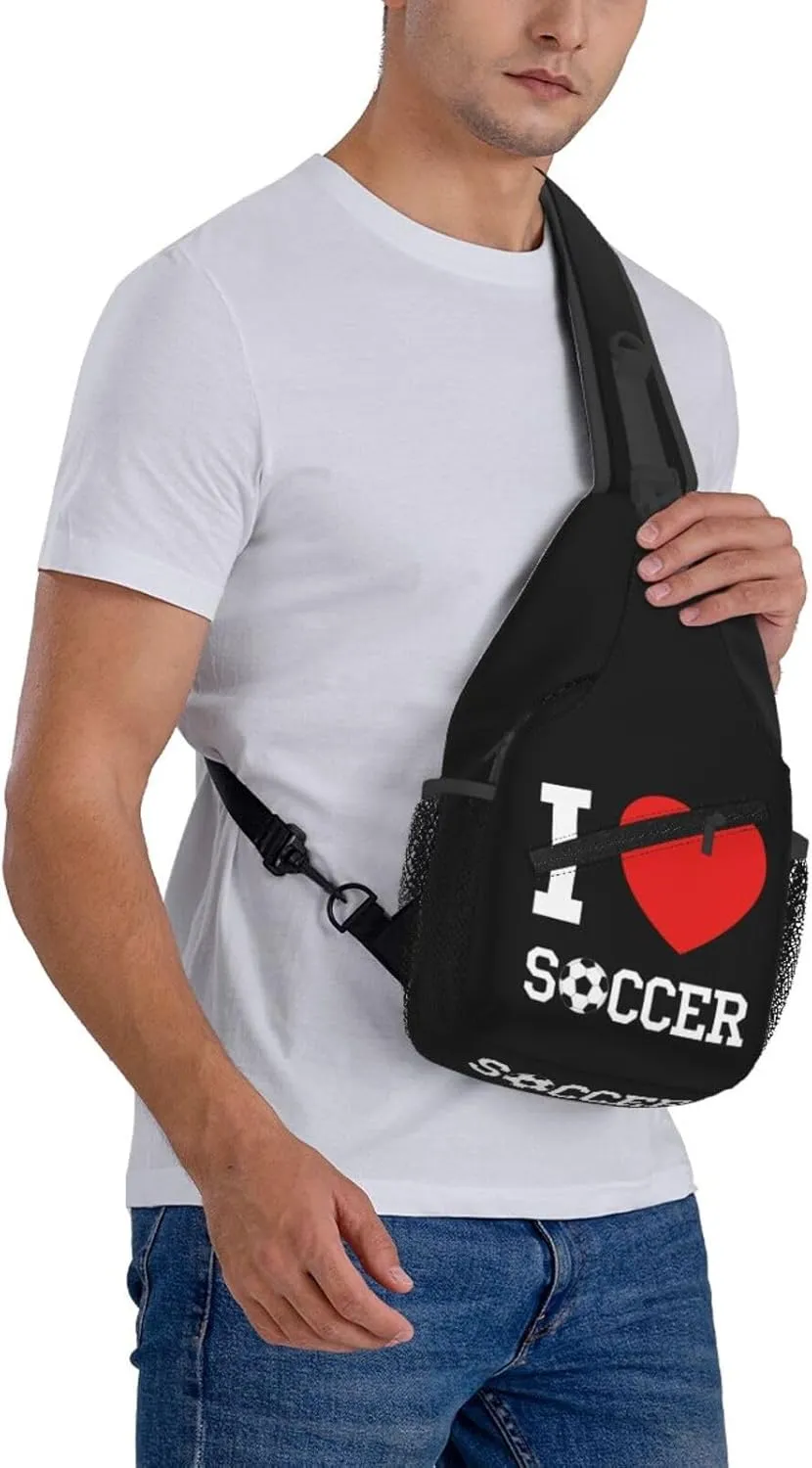 Leopard Game Day Soccer Football Crossbody Bag Adjustable Sling Bag Casual Chest Bags Travel Shoulder Backpack