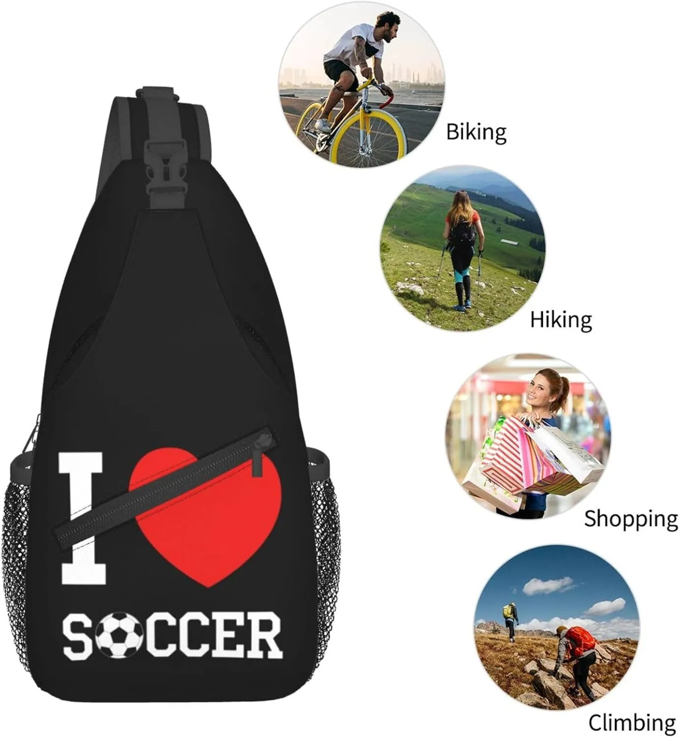 Leopard Game Day Soccer Football Crossbody Bag Adjustable Sling Bag Casual Chest Bags Travel Shoulder Backpack