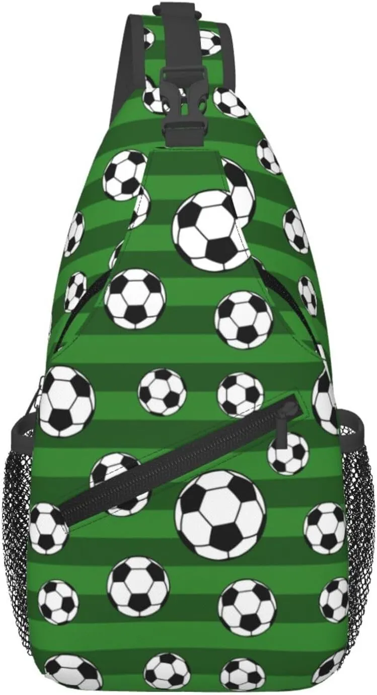 Leopard Game Day Soccer Football Crossbody Bag Adjustable Sling Bag Casual Chest Bags Travel Shoulder Backpack