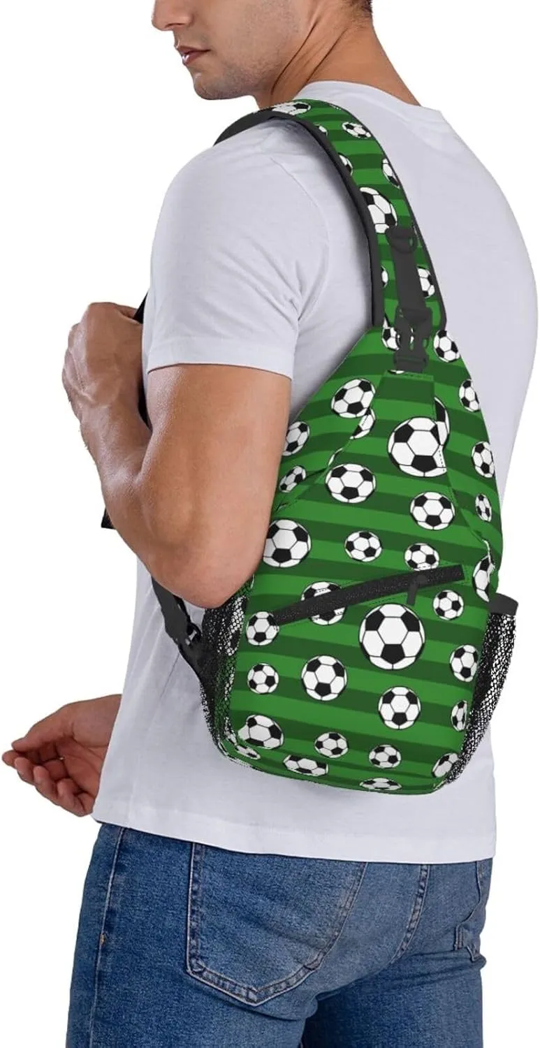 Leopard Game Day Soccer Football Crossbody Bag Adjustable Sling Bag Casual Chest Bags Travel Shoulder Backpack