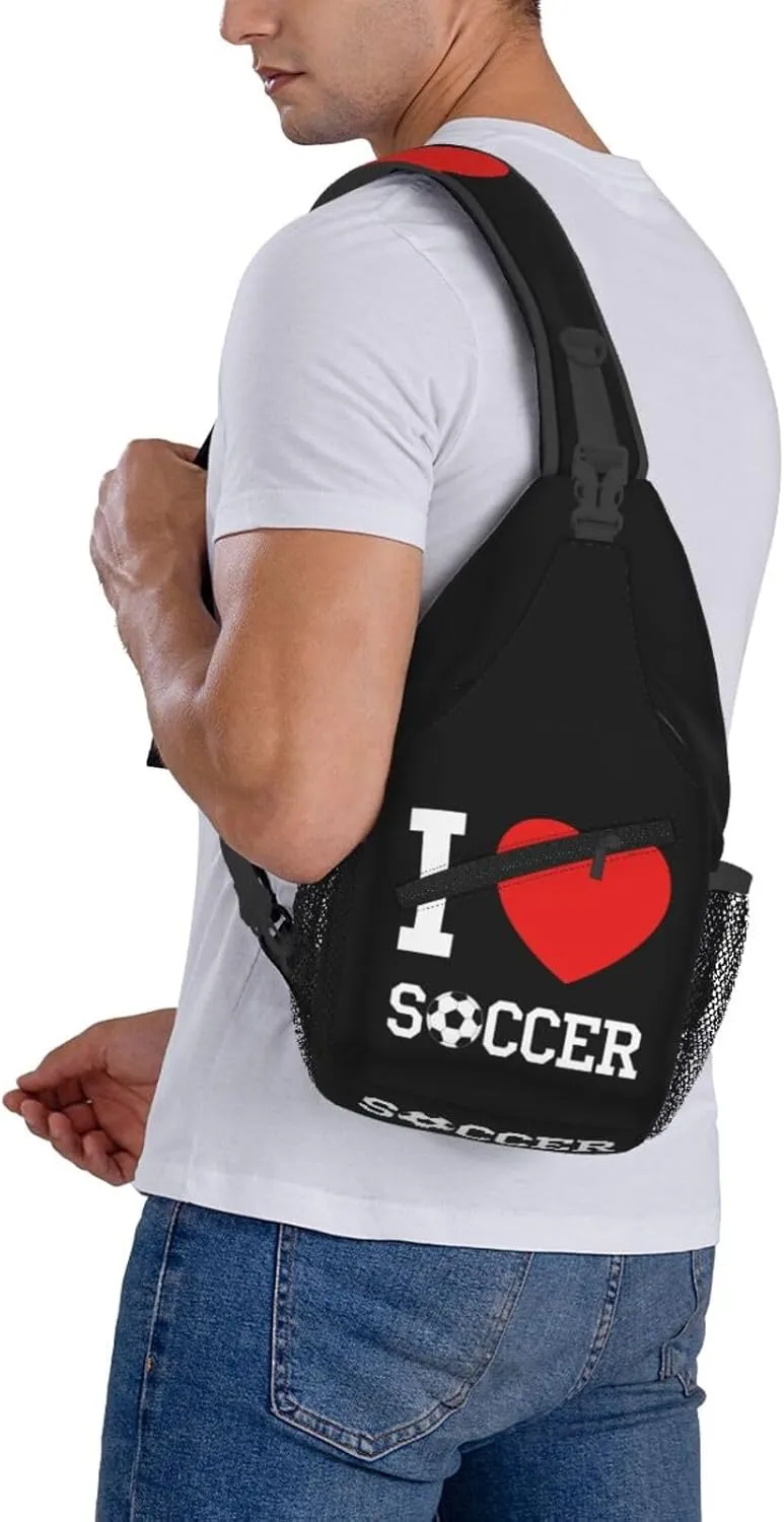 Leopard Game Day Soccer Football Crossbody Bag Adjustable Sling Bag Casual Chest Bags Travel Shoulder Backpack