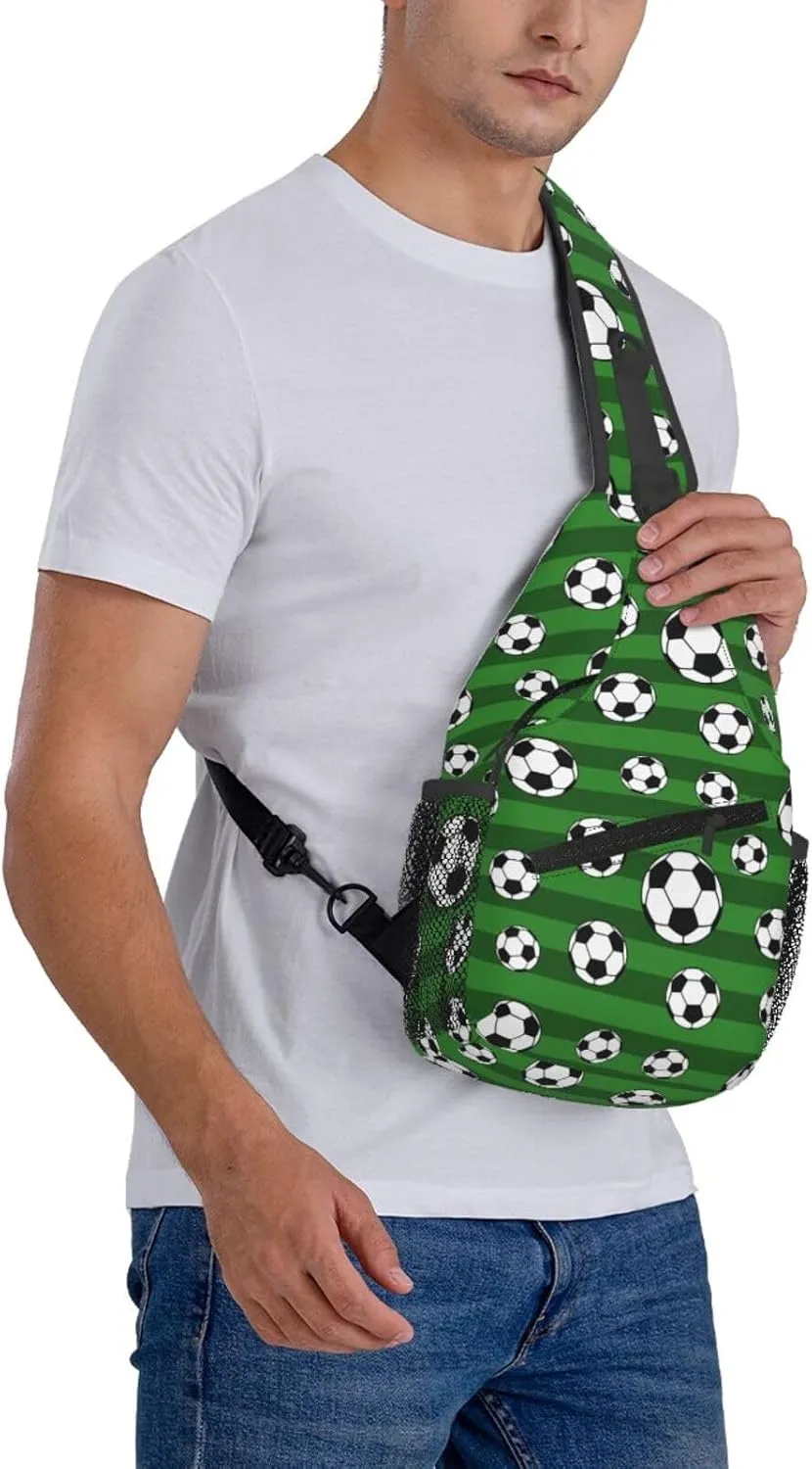 Leopard Game Day Soccer Football Crossbody Bag Adjustable Sling Bag Casual Chest Bags Travel Shoulder Backpack