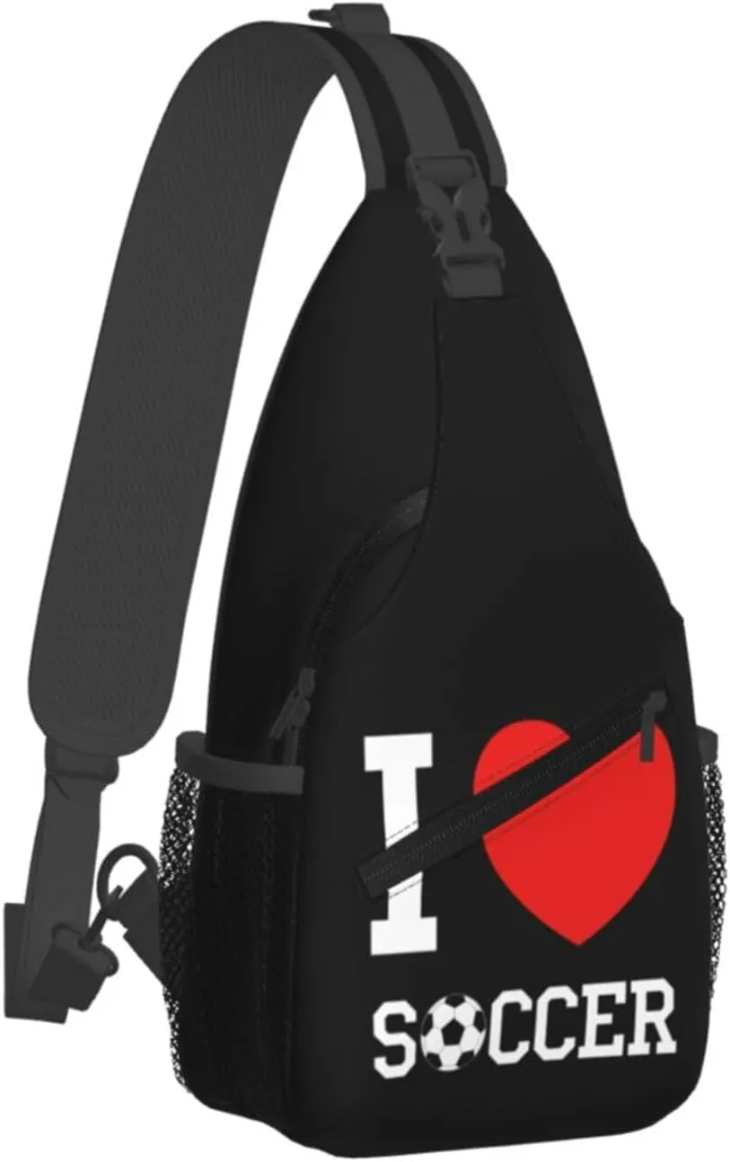 Leopard Game Day Soccer Football Crossbody Bag Adjustable Sling Bag Casual Chest Bags Travel Shoulder Backpack