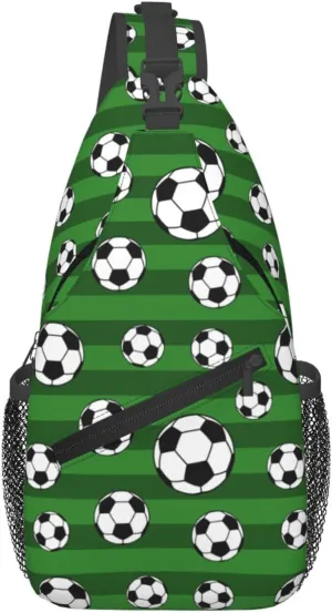 Leopard Game Day Soccer Football Crossbody Bag Adjustable Sling Bag Casual Chest Bags Travel Shoulder Backpack