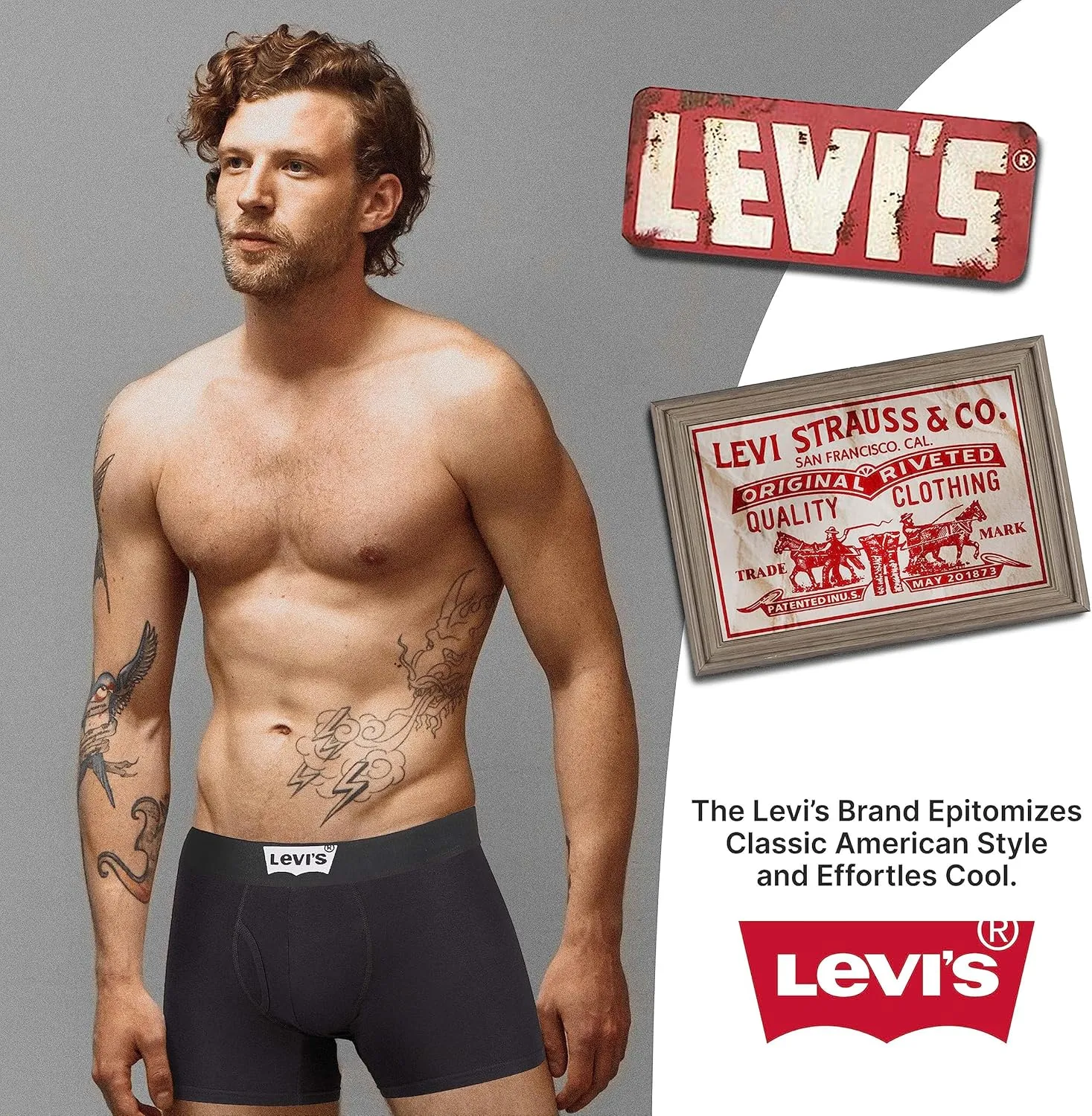 Levi's Mens Boxer Briefs Breathable Cotton Underwear for Men Pack of 6