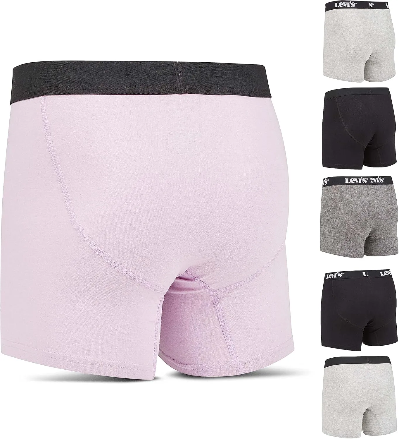 Levi's Mens Boxer Briefs Breathable Cotton Underwear for Men Pack of 6