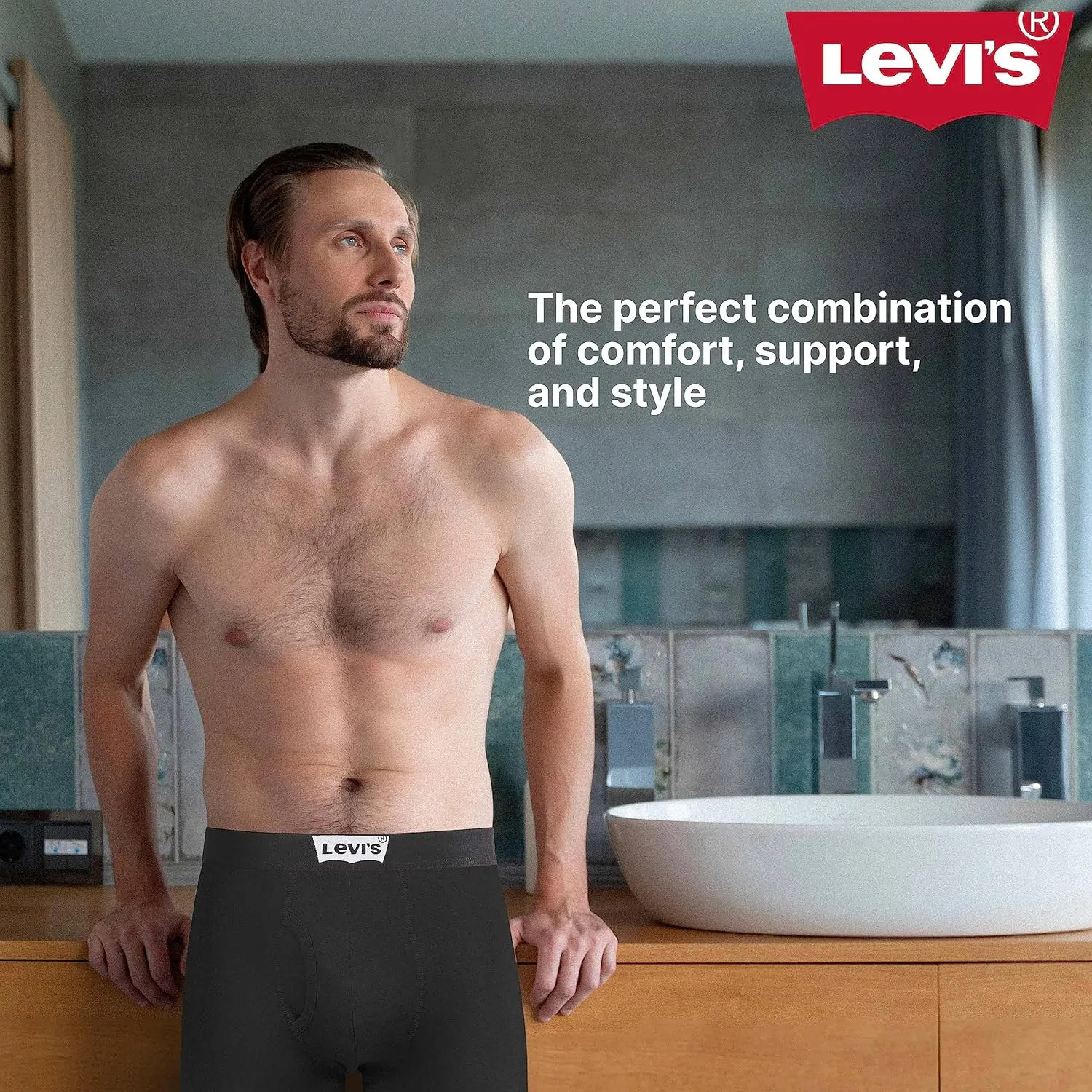Levi's Mens Boxer Briefs Breathable Cotton Underwear for Men Pack of 6