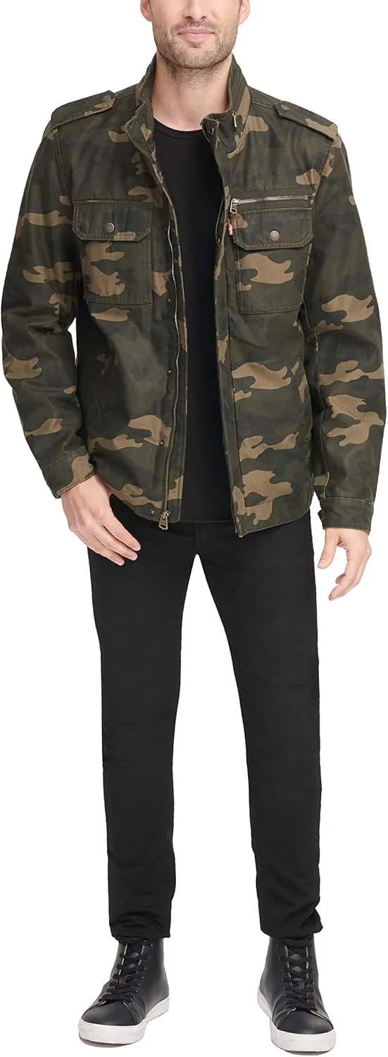 Levi's Mens Washed Cotton Military Jacket (Regular & Big & Tall Sizes)