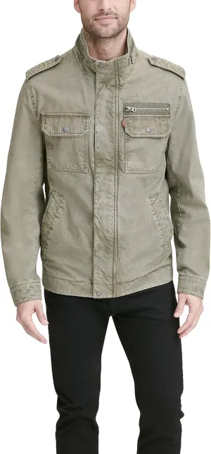 Levi's Mens Washed Cotton Military Jacket (Regular & Big & Tall Sizes)
