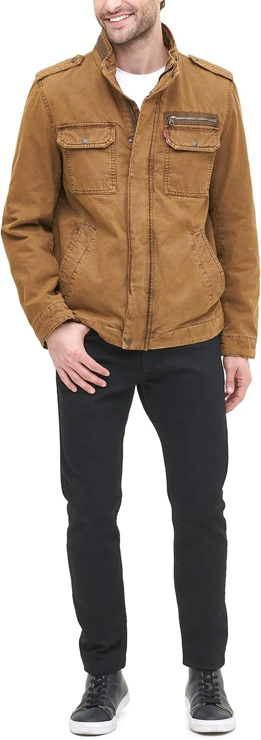 Levi's Mens Washed Cotton Military Jacket (Regular & Big & Tall Sizes)