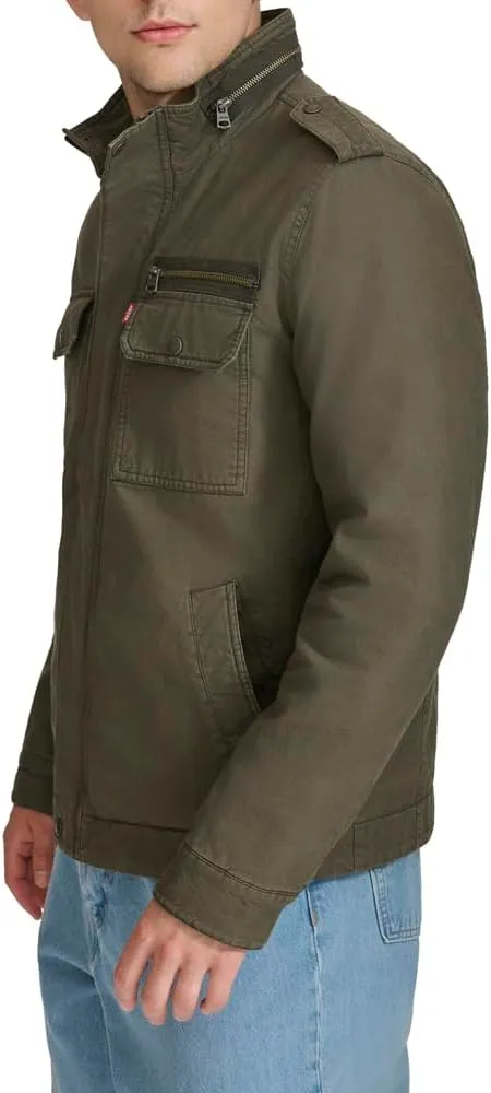 Levi's Mens Washed Cotton Military Jacket (Regular & Big & Tall Sizes)