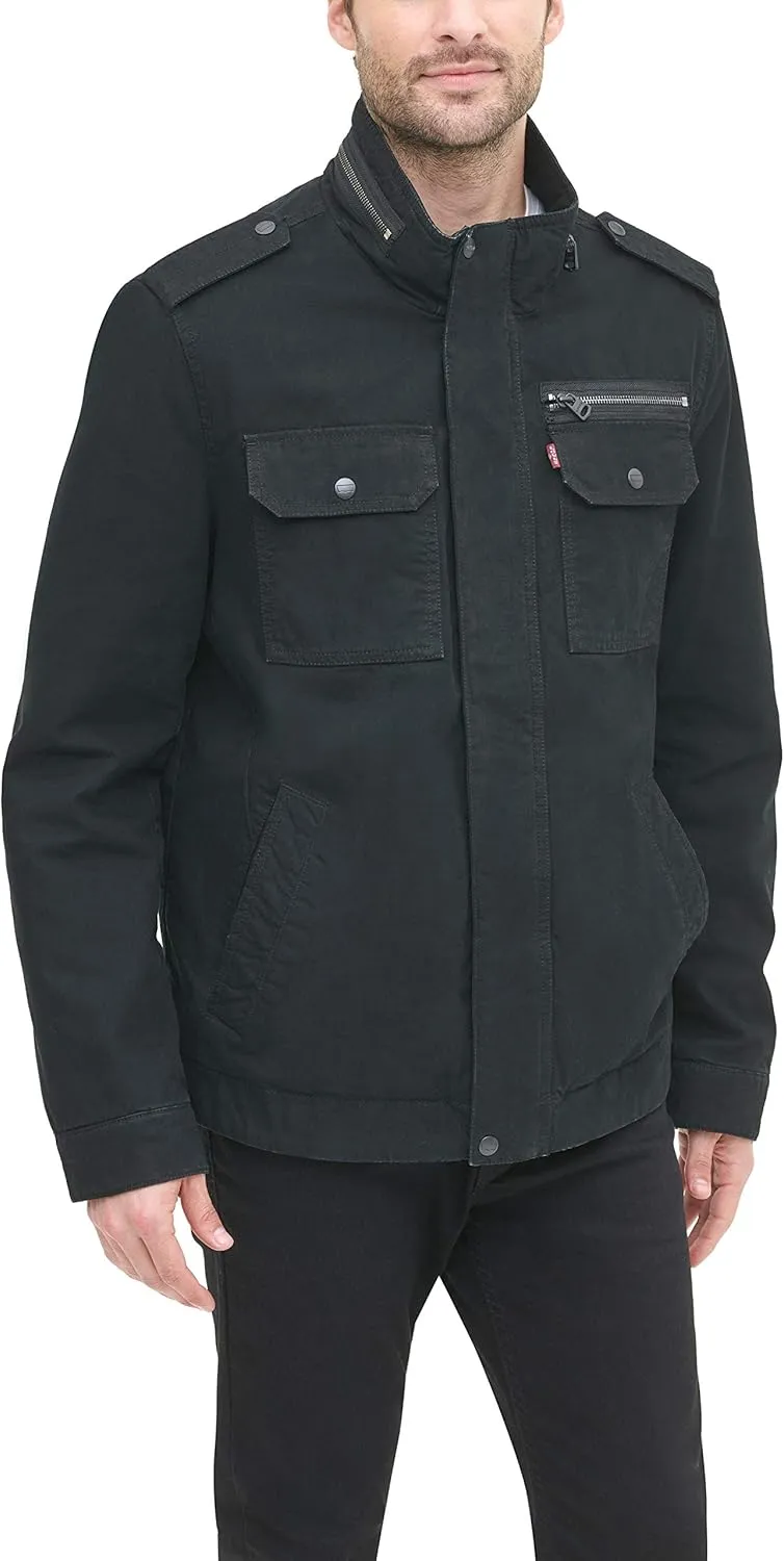 Levi's Mens Washed Cotton Military Jacket (Regular & Big & Tall Sizes)