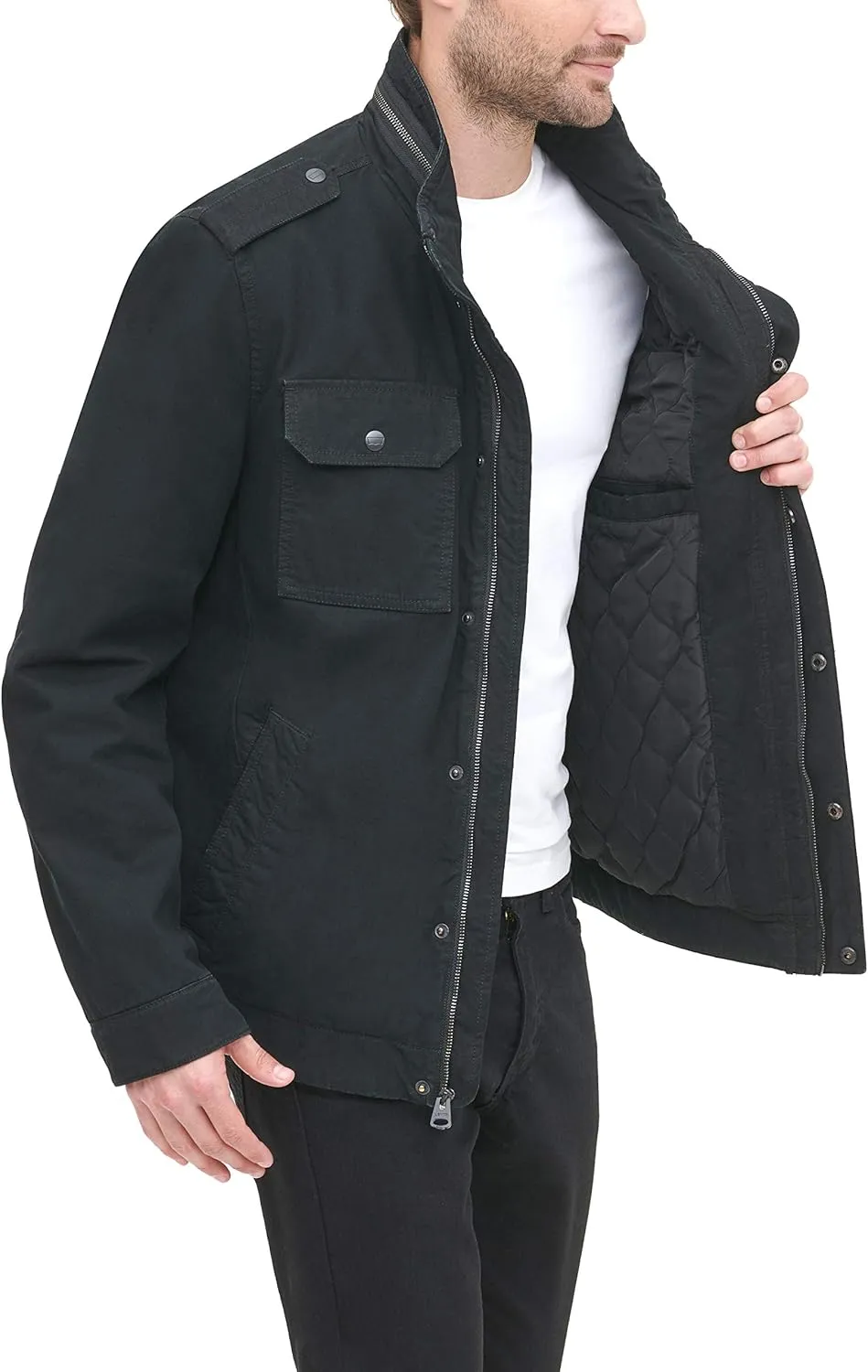 Levi's Mens Washed Cotton Military Jacket (Regular & Big & Tall Sizes)