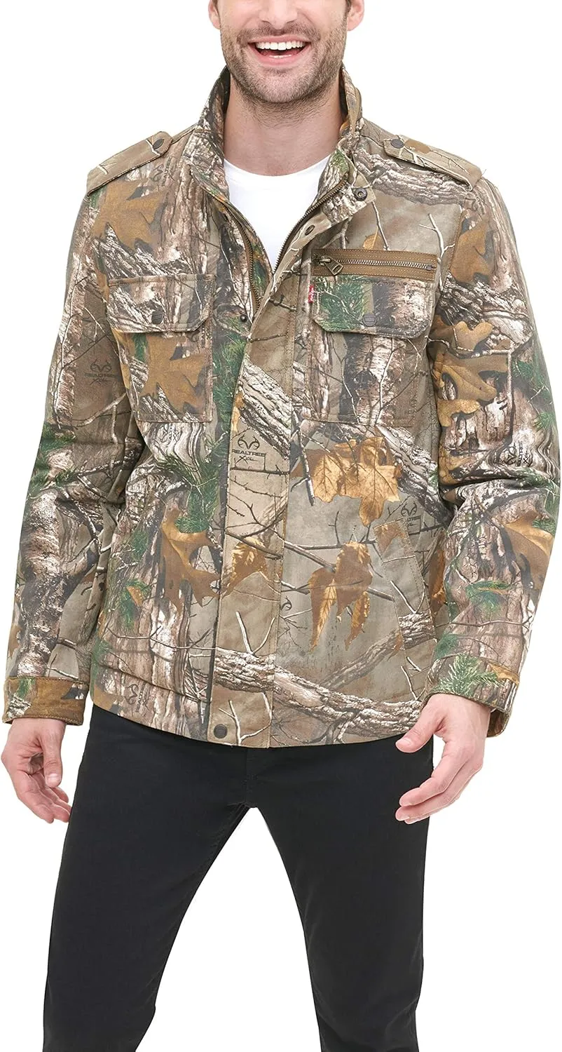 Levi's Mens Washed Cotton Military Jacket (Regular & Big & Tall Sizes)
