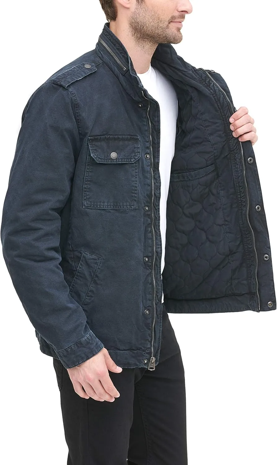Levi's Mens Washed Cotton Military Jacket (Regular & Big & Tall Sizes)
