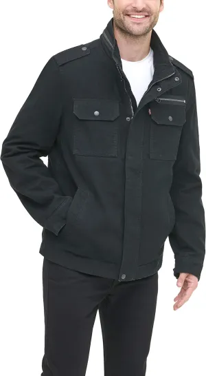 Levi's Mens Washed Cotton Military Jacket (Regular & Big & Tall Sizes)