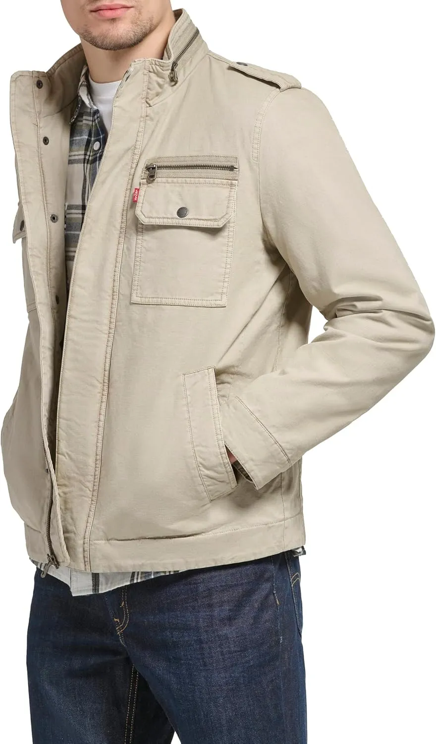 Levi's Mens Washed Cotton Military Jacket (Regular & Big & Tall Sizes)